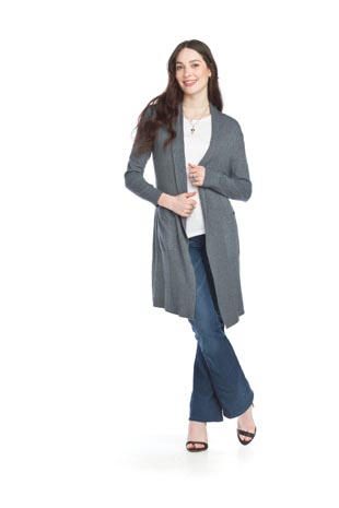ST-13303 - Ribbed Pointelle Cardigan with Pockets - Colors: Black, Charcoal, Khaki, Taupe - Available Sizes:XS-XXL - Catalog Page:27 